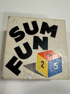 Vintage Sum Fun Dice Game In Original Box